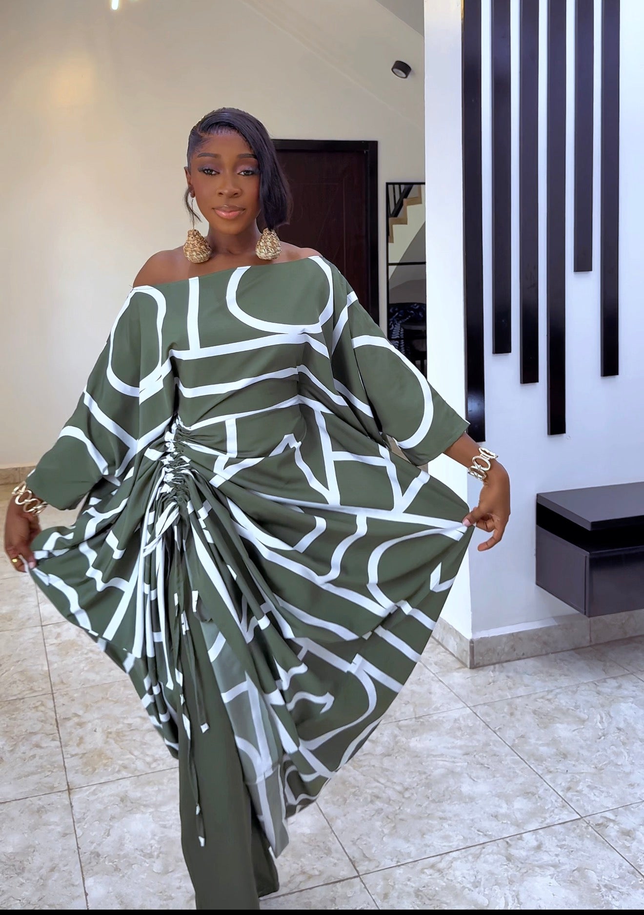 Ashante Gown (ruffled) with Pants