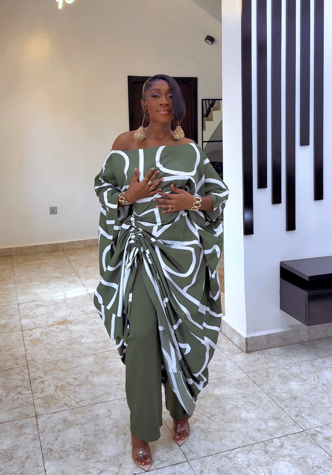Ashante Gown (ruffled) with Pants